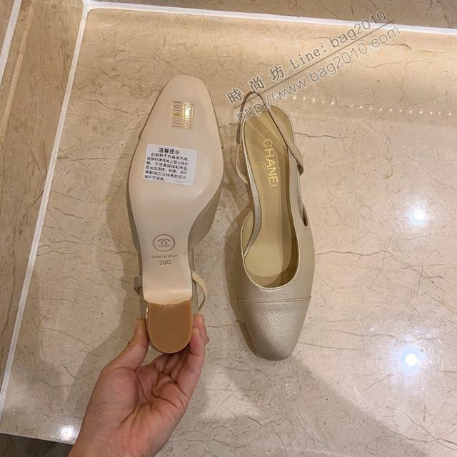 Chanel女鞋 香奈兒時尚經典涼鞋 Chanel中跟涼鞋  naq1100